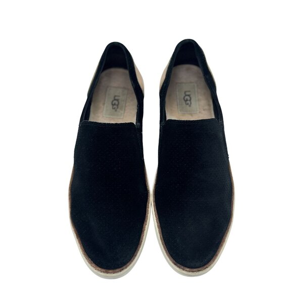 UGG Tan & Black Suede Slip-On Shoes Womens Size 9 - Picture 6 of 7